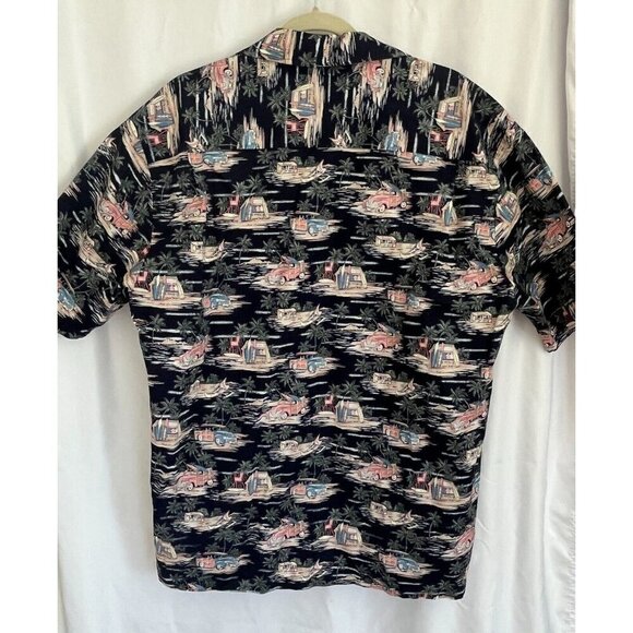Blue Hawaii Hawaiian Islands Mens Shirt XL Woody Wagon Surf Shop Canoe Tropical - Picture 5 of 6